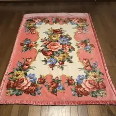 高品質 花柄 フリースブランケット