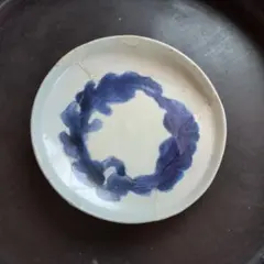 古伊万里 染付 皿 継ぎ 骨董　初期伊万里
