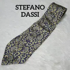 美品☆STEFANO DASSI ペイズリー柄 総柄 シルク ネクタイ