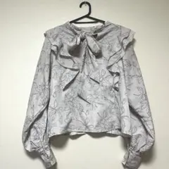 GRL 花柄ボウタイフリルブラウス［kz403］