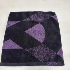 ダナキャラン　DKNY ハンカチ タオルハンカチ ブラック パープル　レトロのサムネイル