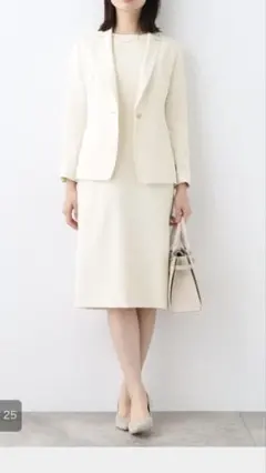 INDVI アイボリー ワンピース　セットアップ 入学式