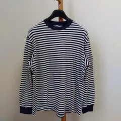 UNIQLO ボーダー柄 長袖Tシャツ ネイビー×ホワイト Lサイズメンズ