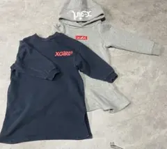 X-GIRL エックスガール　キッズ　ワンピース　パーカー 子供服 90
