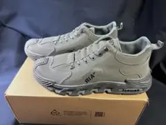 AIRグレー スニーカー 軽量 合成皮革