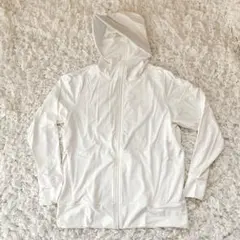 ラッシュガード ホワイト フード付き XL 水着 ツバ有り 日焼け防止 日除け