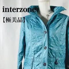 【極美品】インターゾーン　ポリエステルボタン留めキルティング調薄手ブルゾン