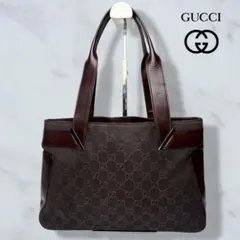061 美品 GUCCI トートバッグ ハンドバッグ 肩掛け GGキャンバス k 極美品 GUCCI ハンドバッグ トートバッグ 肩掛け GGキャンバス 061