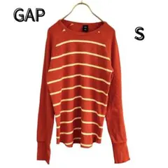 GAP オレンジ ストライプ 長袖 Tシャツ S
