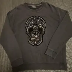 ZARA MAN ブラック スカル刺繍 スウェット XL