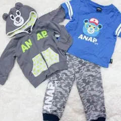 【激かわ】ANAP Way 3点セット♡ 耳付きパーカー＆ロンT＆パンツ 95