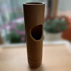 竹製 茶道具 花器　円筒形　吊り穴あり