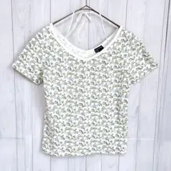 クミキョクファム 綿100％ 花柄半袖Ｔシャツ プルオーバー 伸縮性 カジュアル