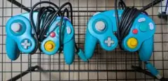 【美品】ゲームキューブ コントローラー 2個セット ターコイズ