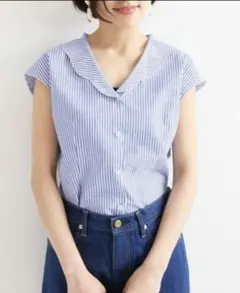 IENA sese スカラップブラウス