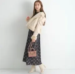 リランドチュール フェイクファーライダースジャケット