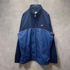 NIKE ナイキ 90s-00s ナイロンジャケット銀タグ L 紺 青 古着
