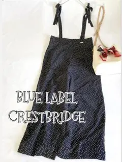 極美品 ブルーレーベルクレストブリッジ 肩リボンのワイドサロペット 36 ドットのサムネイル