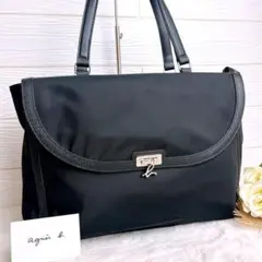 未使用☆agnes b.アニエスベー大容量 トートバッグ ナイロン ブラック