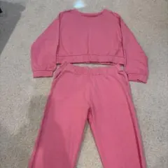 2回着用ZARA 134 /140 ピンクのスウェット セットアップ　9才