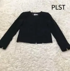 PLST プラステ♡ノーカラージャケット　フォーマル　スーツ　黒　S