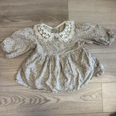 youpi loulou 花柄 レース襟 ロンパース ワンピース80