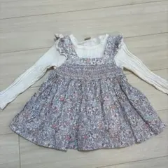 petit main フラワー柄長袖カットソー 100cm
