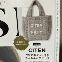 オトナミューズ3月号付録　CITENクリアポケット付きふわふわボアバッグ