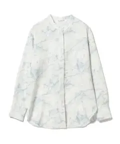 Ray BEAMS / マーブル プリント バンドカラー ブラウス