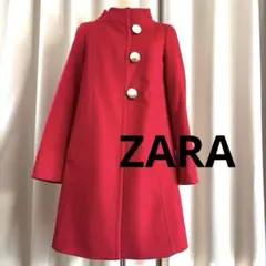 ZARA woolスタンドカラー　REDコート！