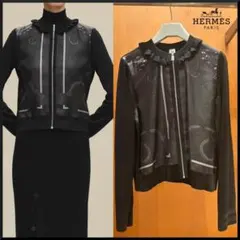 【美品】エルメス HERMES ツイルレーヌカーディガン シルクセーターのサムネイル