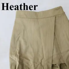 Heather スカートパンツ ストライプ ベージュ S 1027-Bのサムネイル