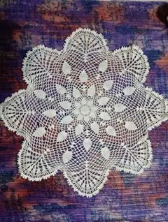 花柄レース編み円形マット