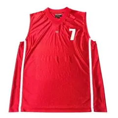 ゲームシャツ　タンクトップ　バスケ　刺繍　レッド　古着　8Lb