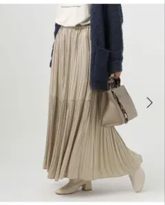 新品タグつきBAYFLOW プリーツ切り替え スカート　ベ-ジュ