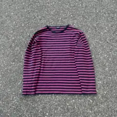 90s OLD UNIQLO 長袖 Tシャツ ボーダー カットソー ピンク