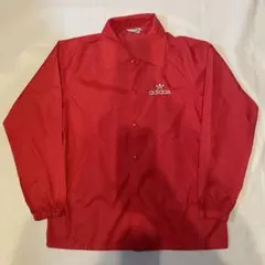 80s〜90s デサント製 adidas 三角タグ コーチジャケット L 赤