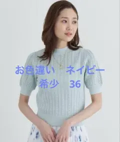 極美品】アナイ アイレットレースハーフスリーブ プルオーバー ニット