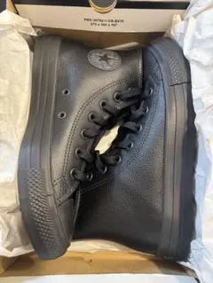 【新品】コンバース オールスター ハイカット黒レザー 23cm シンガポール購入