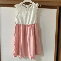 8Y 白/ピンク レースドレス