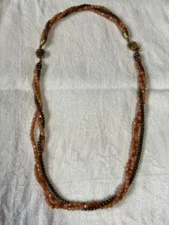 天然石ビーズロングネックレス　3way