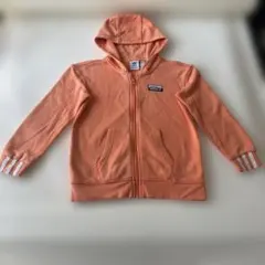 adidas オレンジ フルジップパーカー 130 新品に近い　子供服　人気品