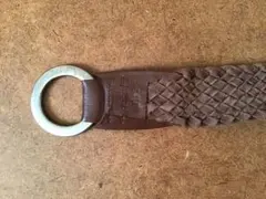 J.Jill レザー 編み込み ロングベルト 140cm スエード ブラウン