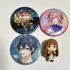 カラフルピーチ　缶バッジ　ならぶんです　まとめ売り　4点セット