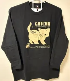 GOTCHA 長袖カットソー ブラック XXLサイズ 猫プリント オーバーサイズ