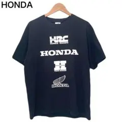 ホンダ　デカロゴ　プリント　レーシング　半袖　ブラック　綿　丸首　Tシャツ　M