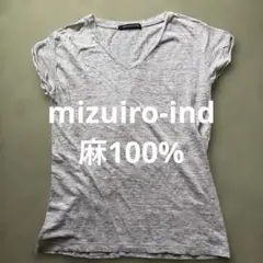 【最終価格】mizuiro-ind グレー Vネック 半袖Tシャツのサムネイル