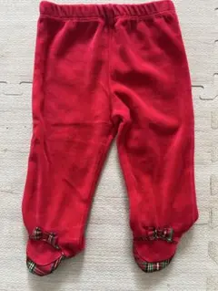 冬用ズボン　赤　チェック柄　クリスマス