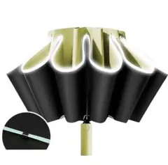 逆折り式折りたたみ傘 ワンタッチ自動開閉 反射テープ付 超撥水加工 晴雨兼用