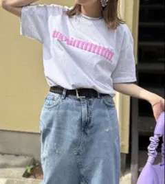 mi via loca GILDAN 発泡モチーフロゴ半袖TシャツM